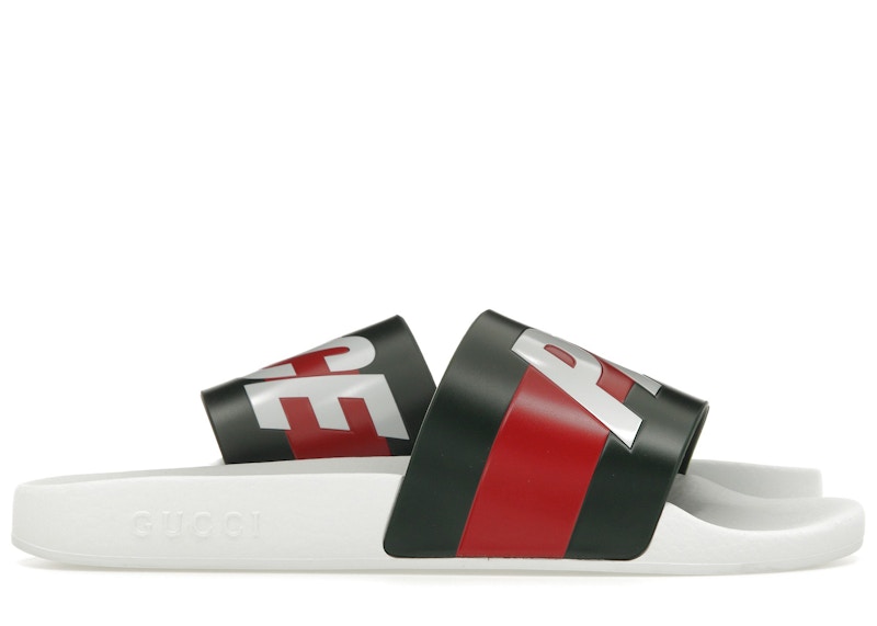 Palace X Gucci Logo Web Slide Sandal White