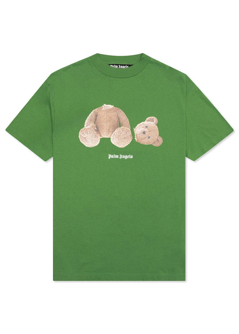 Palm Angels Bear Curved Logo T-Shirt Bright Green