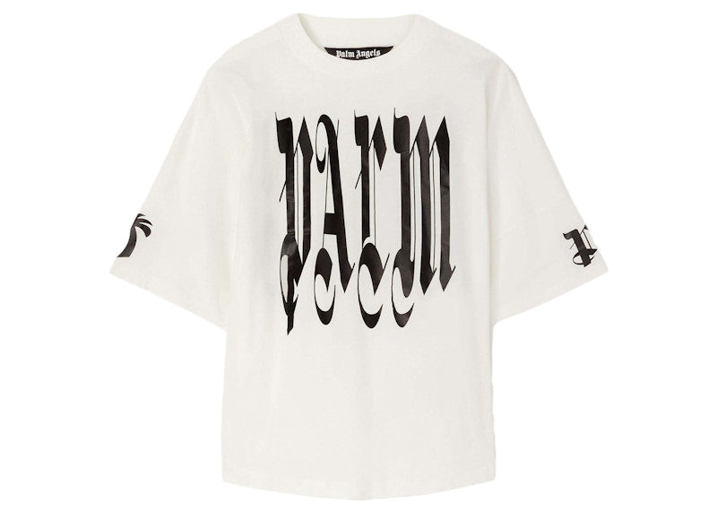 Palm Angels Gothic Logo Over T-Shirt White