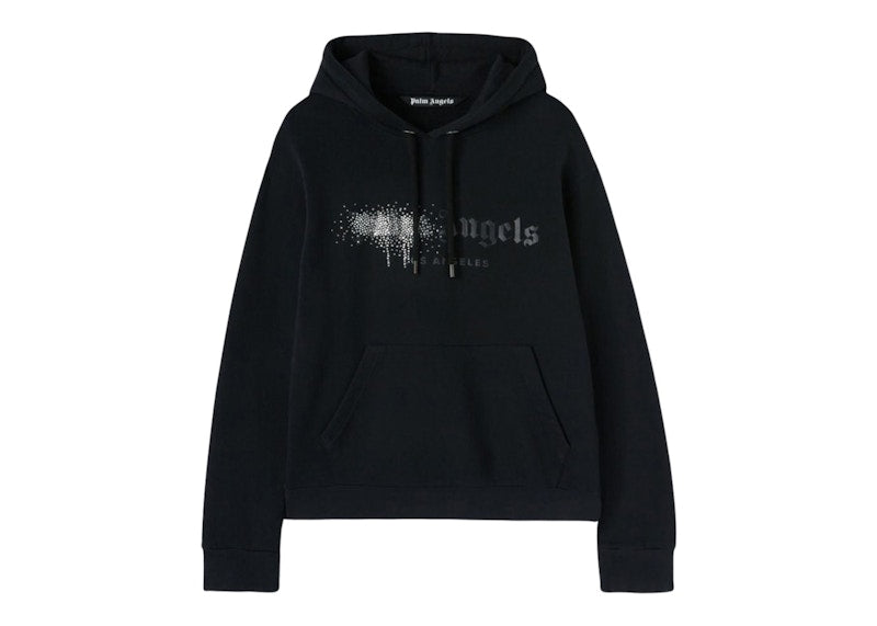 Palm Angels Rhinestone Sprayed Hoodie Black/Black