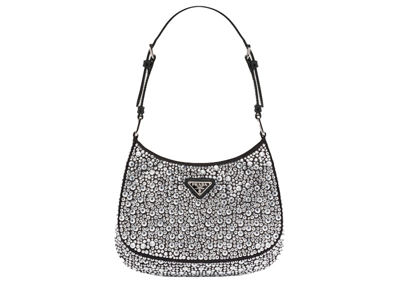 Prada Cleo Satin Bag With Appliques Metal