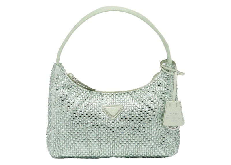 Prada Satin Crystal Mini-Bag Aqua