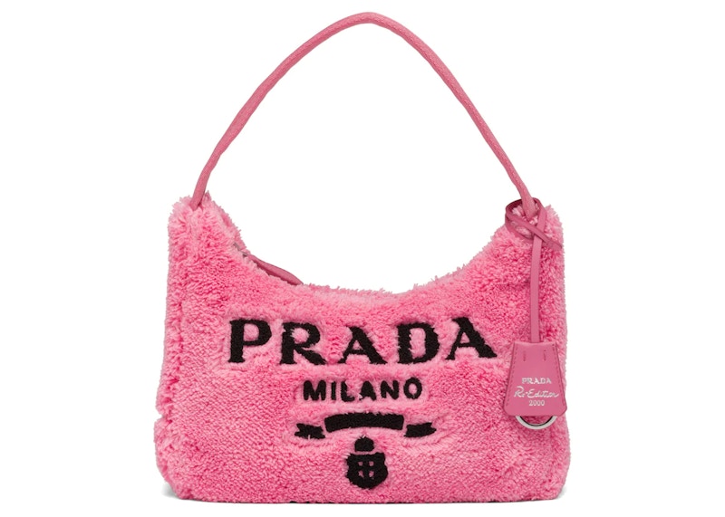 Prada Re-Edition 2000 Terry Mini Bag Petal Pink/Black