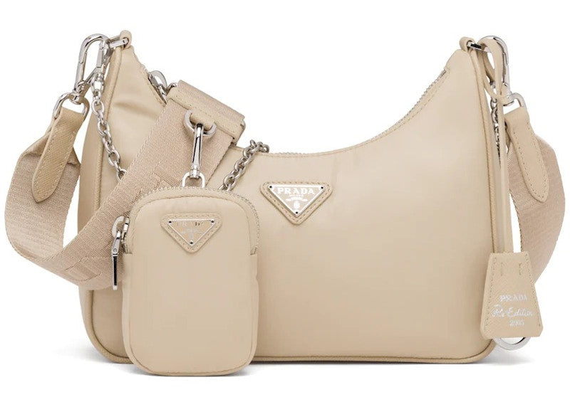 Prada Re-Edition 2005 Re-Nylon Bag Desert Beige