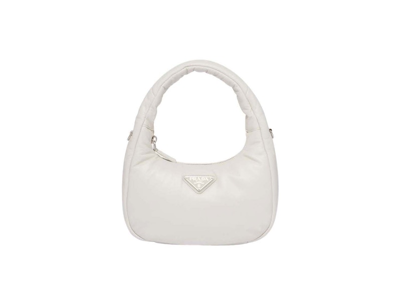 Prada Soft Padded Nappa-Leather Mini Bag White