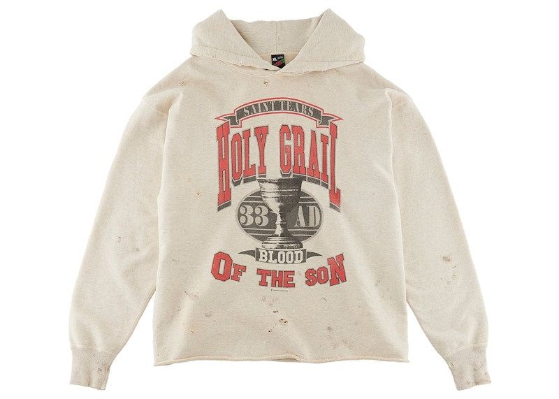 Saint Mxxxxxx X Denim Tears Holy Grail Hoodie Vintage Grey