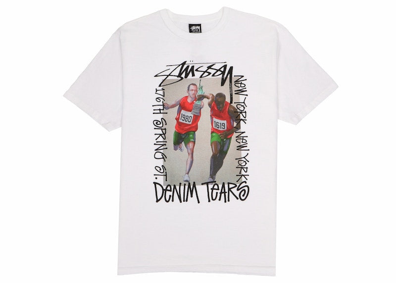 Stussy X Denim Tears Pass The Baton T-Shirt White