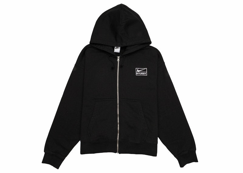 Stussy X Nike Stone Washed Fleece Zip Hoodie (Asia Sizing) Black