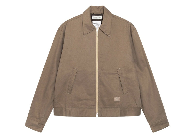 Stussy X Our Legacy Work Shop Blouson Twill Jacket Olive Cavalry Twill