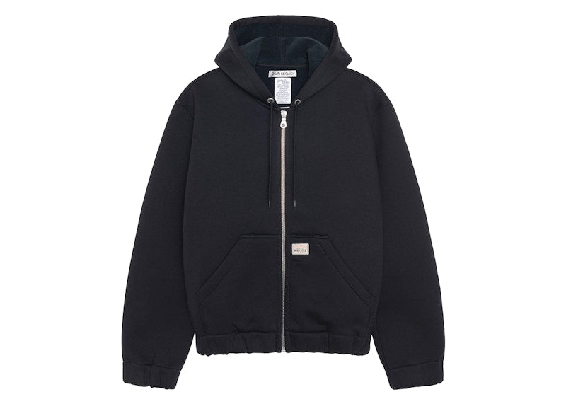 Stussy X Our Legacy Work Shop Scuba Zip Hoodie Black Scuba