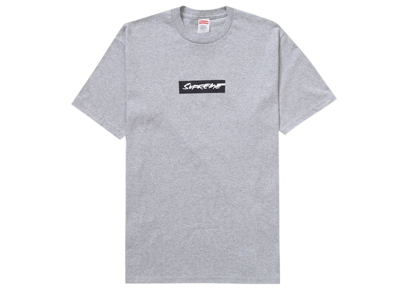 Supreme Futura Box Logo Tee Heather Grey Kicks Machine