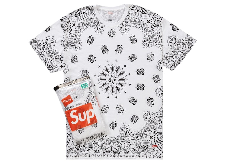 Supreme Hanes Bandana Tagless Tees (2 Pack) White