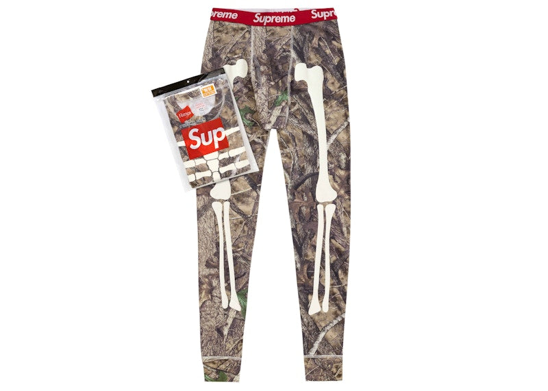 Supreme Hanes Bones Thermal Pant 1 Pack Woodland Camo