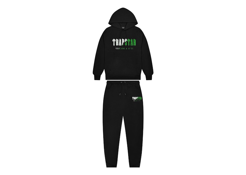 Trapstar Decoded Chenille Hooded Tracksuit Black/Green