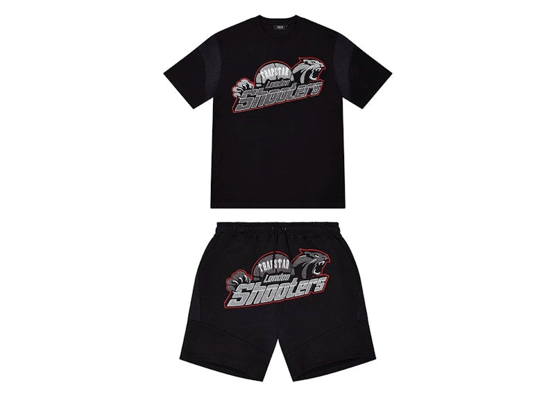 Trapstar Shooters Hoodie Short Set Black/Red