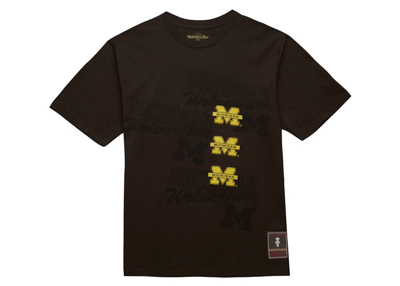 Travis Scott X Mitchell & Ness Michigan Wolverines Seal T-Shirt Brown