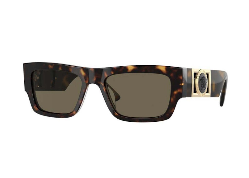 Versace Medusa Rectangular Sunglasses Havana/Brown (Ve4416U 108/3)