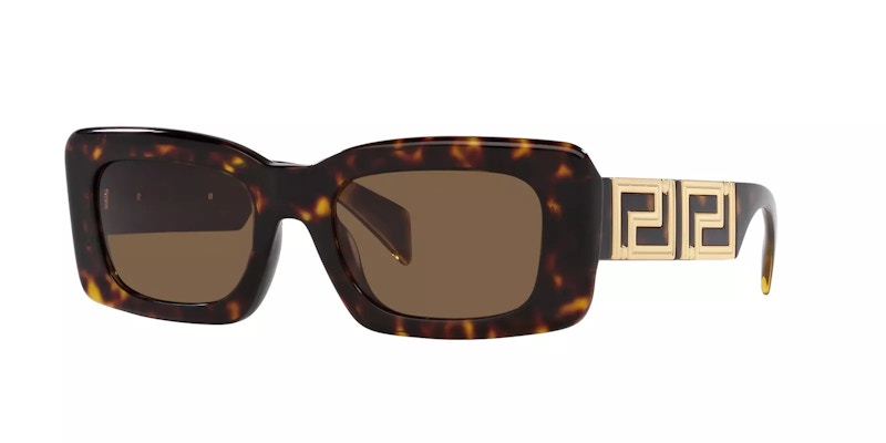 Versace Rectangle Sunglasses Havana/Dark Brown (Ve4444U-10873)