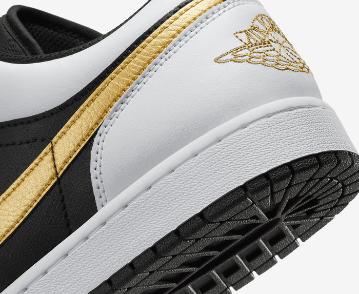 Air Jordan 1 Low White Black Metallic Gold Swoosh Sale Kicks Machine