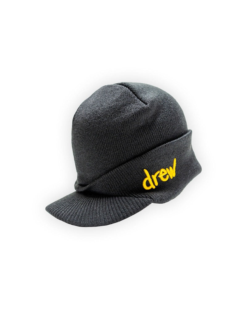 Drew House Scribble Billed Waffle Beanie Black