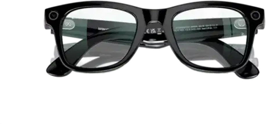 Ray Ban Meta Smart Glasses - Wayfarer Shiny Black Clear Lenses