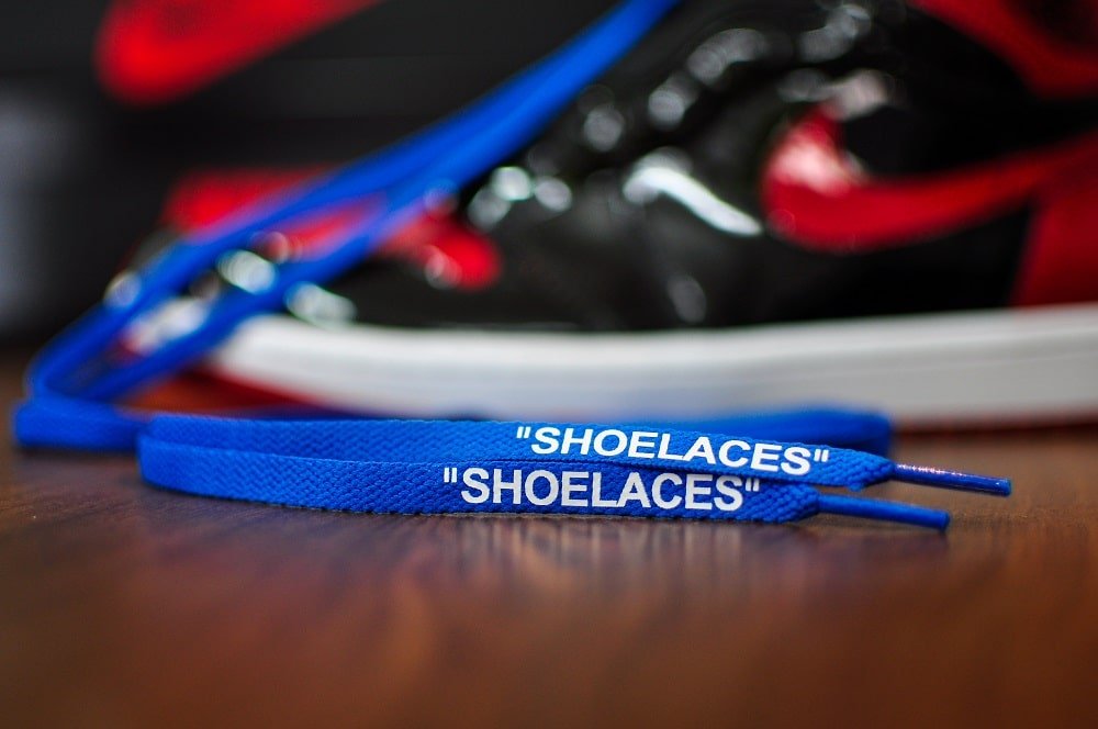 Printed Flat Laces SHOELACES - Blue