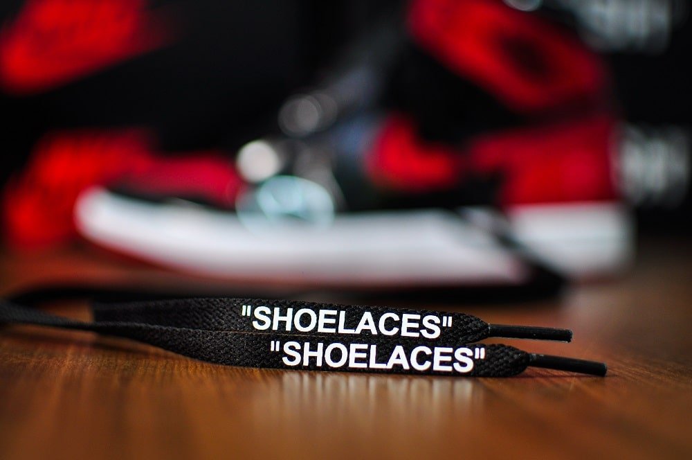 Printed Flat Laces SHOELACES - Black