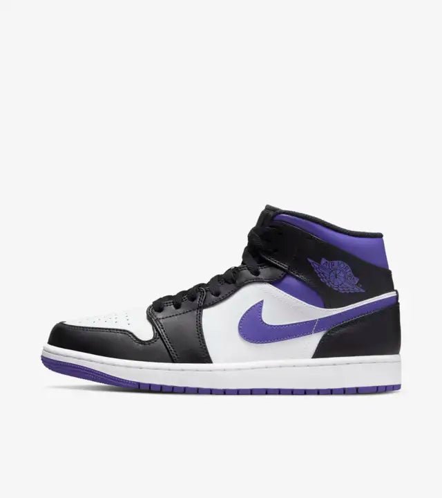 air jordan 1 mid white black purple