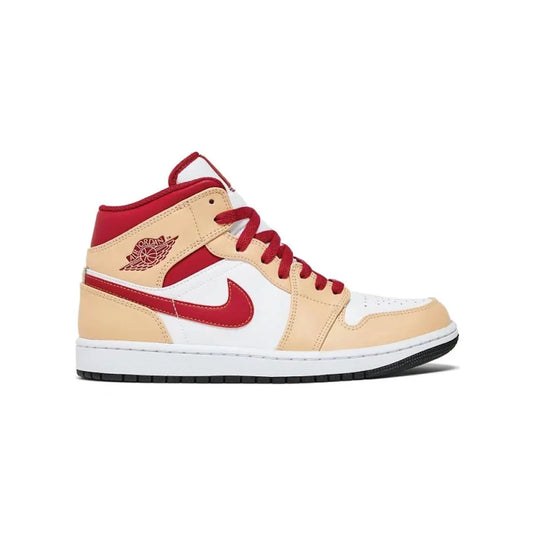 Air Jordan 1 Mid "Light Curry Cardinal Red"