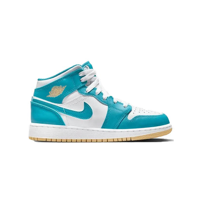 Air Jordan 1 Mid Aquatone/Gold-white (GS) – Kicks Machine