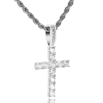CROSS ICED OUT PENDANT