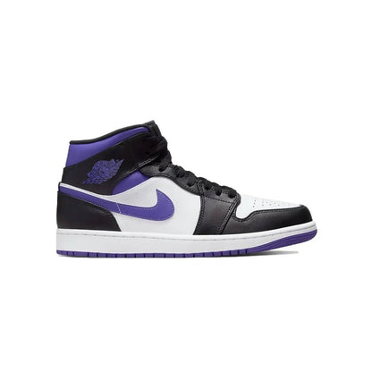 air jordan 1 mid white black purple