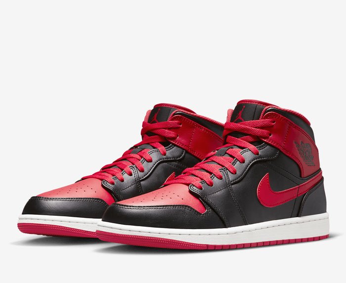 Jordan 1 black and cheap red mid