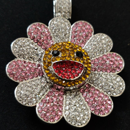 MURAKAMI FLOWER ICED OUT PENDANT (PINK)