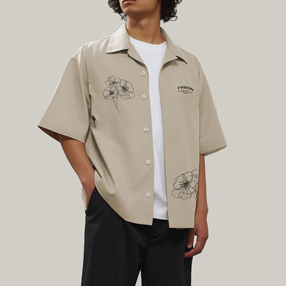 Ivory Petal Bowling Shirt