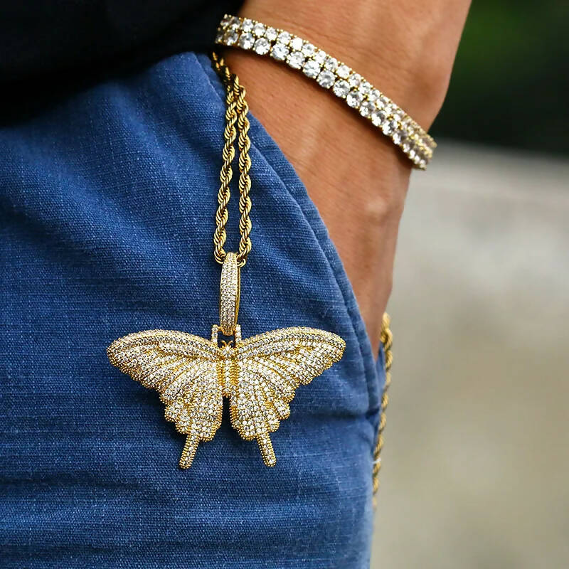 BUTTERFLY ICED OUT PENDANT