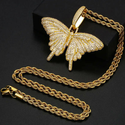 BUTTERFLY ICED OUT PENDANT